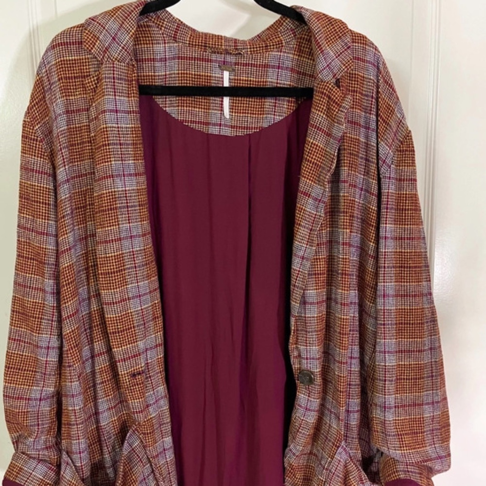 Free People Simply Plaid Sweater Oversized